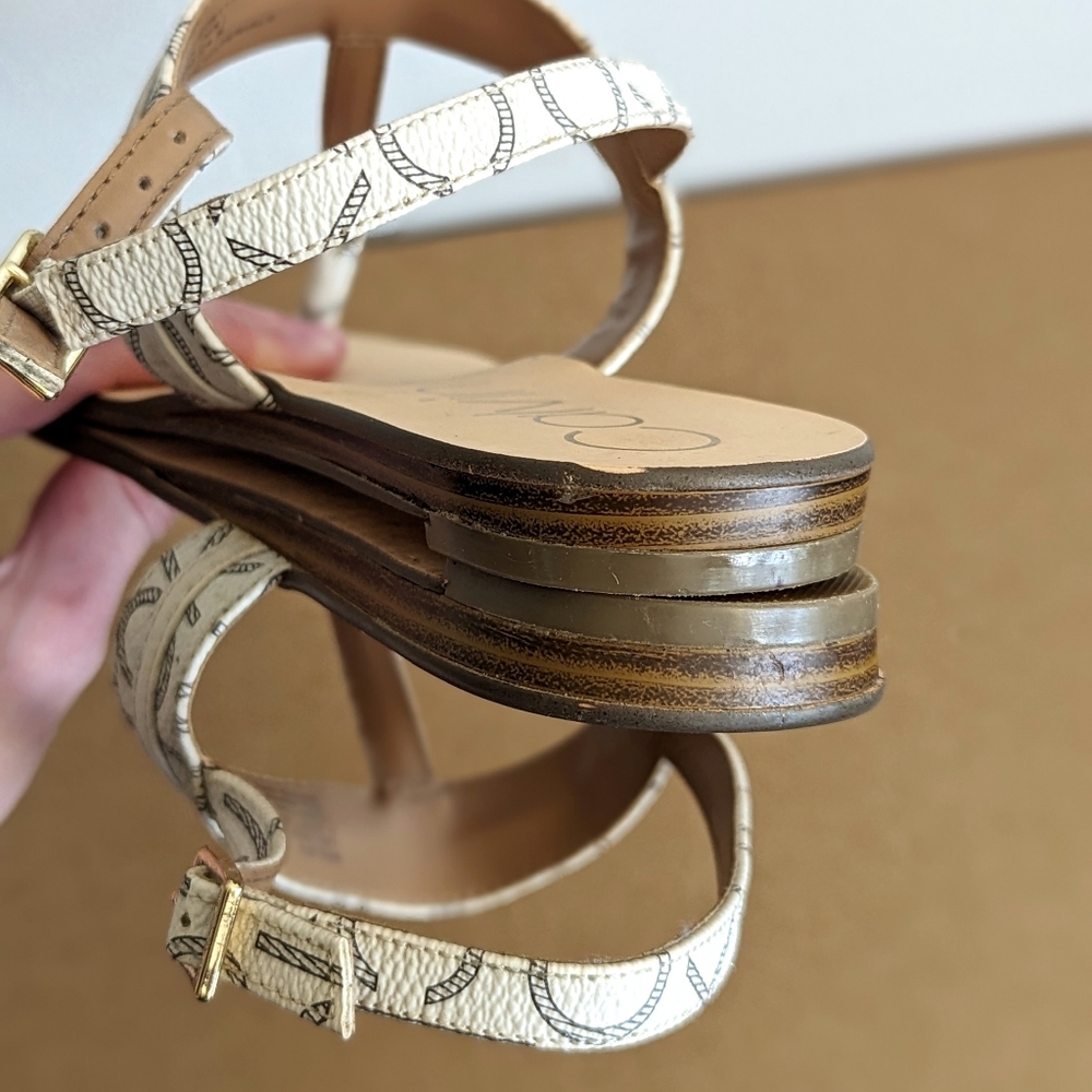 Calvin Klein Soley Monogram White with Logo Strap Back Women's Sandals - Picture 8 of 10